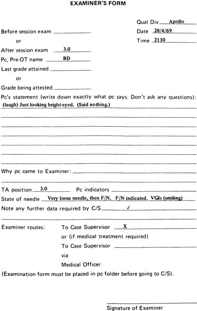 Examiners Form